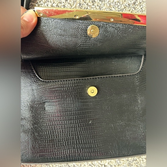 NWOT Anne Klein black and gold with animal print shoulder purse - Picture 9 of 13